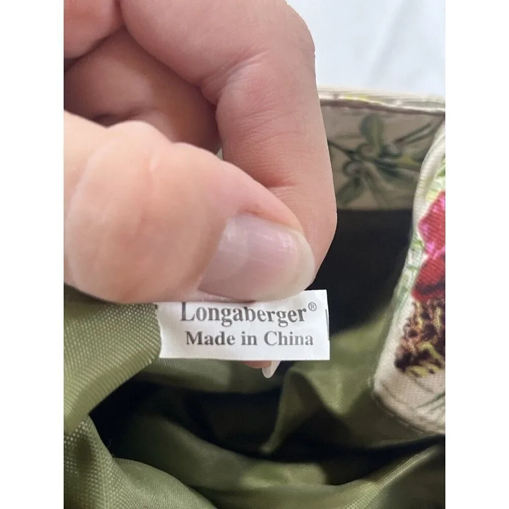 Longaberger Canvas Holiday Red Stripe poinsettia Small Tote